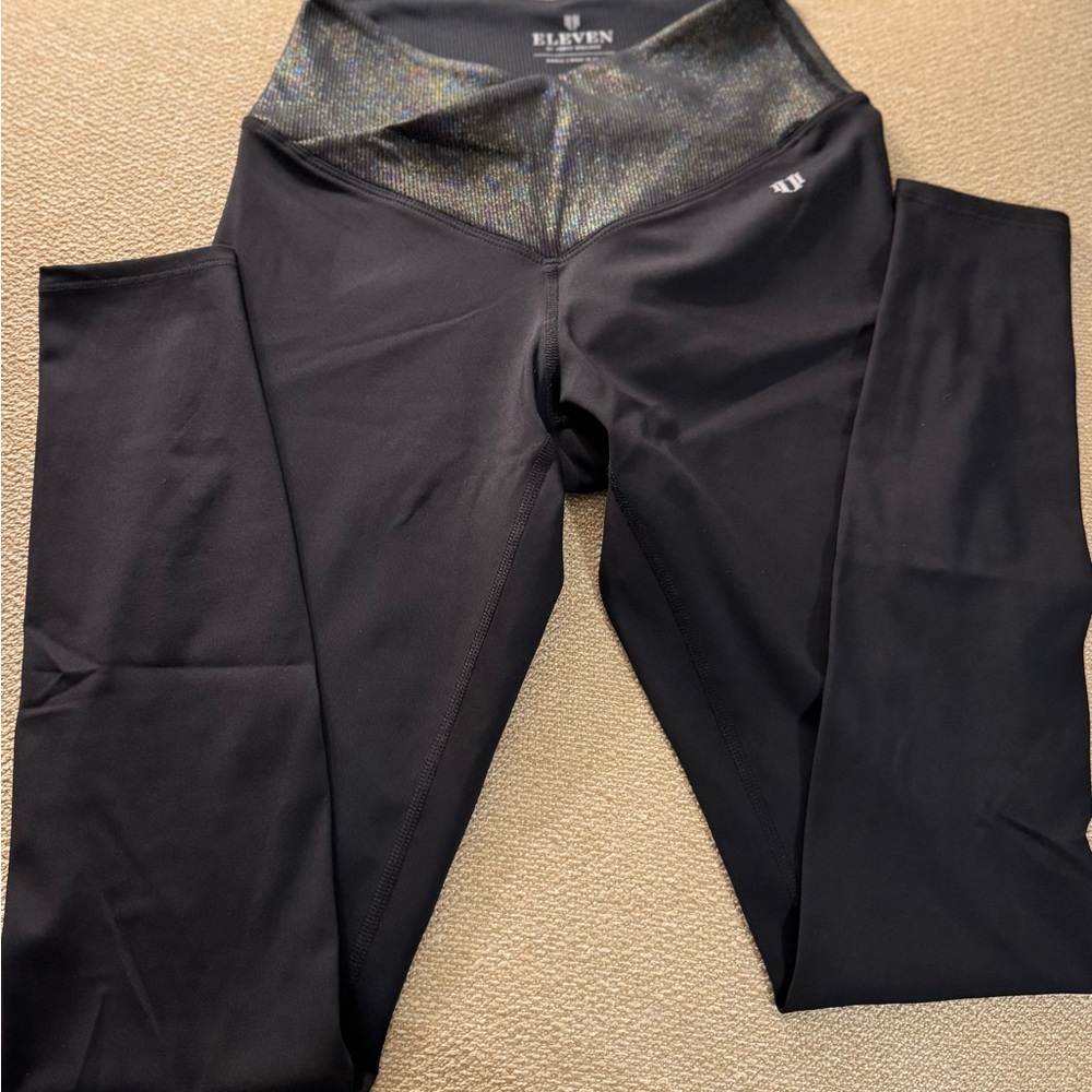 EleVen by Venus Williams Shimmer Band Black Leggings